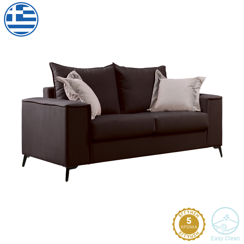 Двуместен диван Verona цвят антрацит с възглавници 173x93x100см