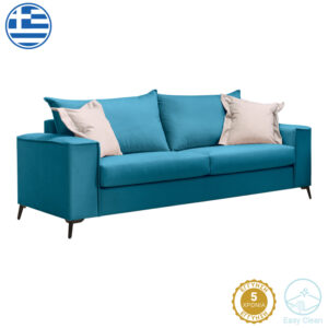 3-местен диван Verona син цвят с бежови възглавници 225x93x100см