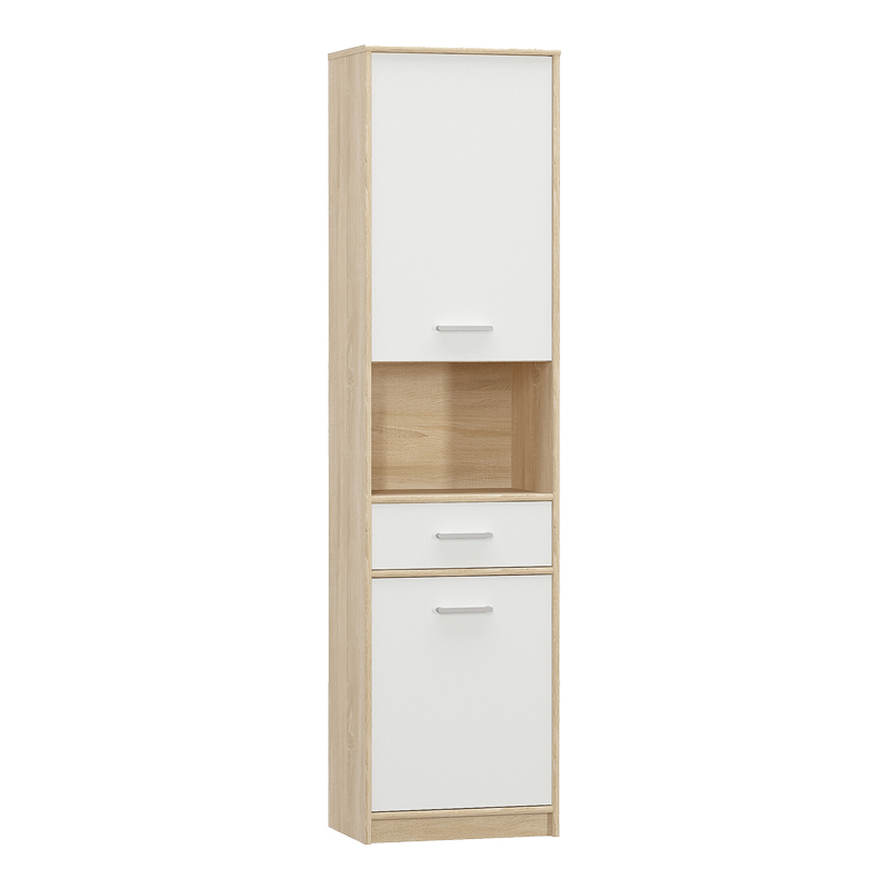 Колонен гардероб Letto от дъб - бял матов нюанс 50,2x34,3x195см