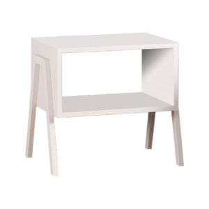 Нощно шкафче Taffa с бели метални крака в бял нюанс 49x35x49см