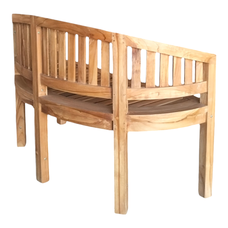 Двуместна пейка Coren естествено тиково дърво 130x61x87см - Image 2