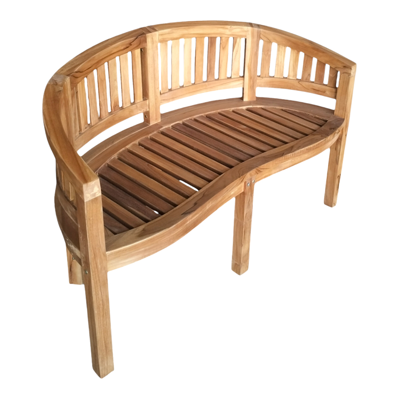 Двуместна пейка Coren естествено тиково дърво 130x61x87см - Image 5