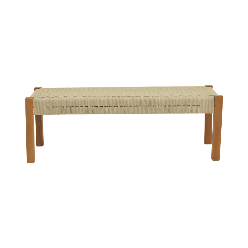 Пейка Uma тиково дърво и въже в естествен нюанс 120x45x40см - Image 2