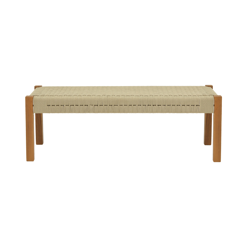 Пейка Uma тиково дърво и въже в естествен нюанс 120x45x40см - Image 3