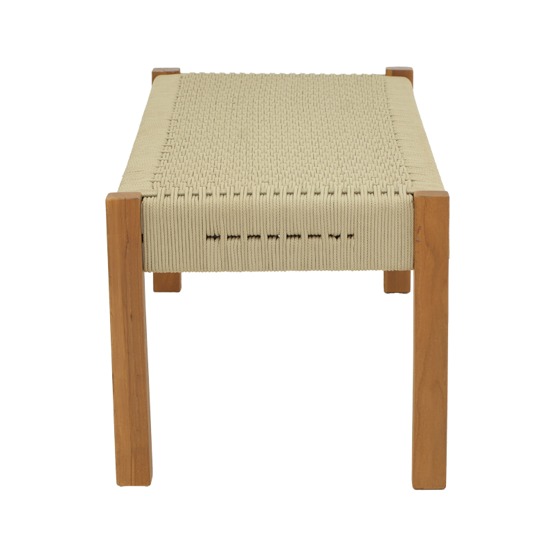 Пейка Uma тиково дърво и въже в естествен нюанс 120x45x40см - Image 4