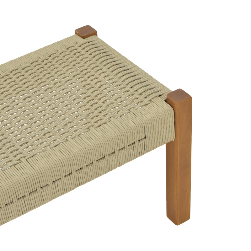 Пейка Uma тиково дърво и въже в естествен нюанс 120x45x40см - Image 5