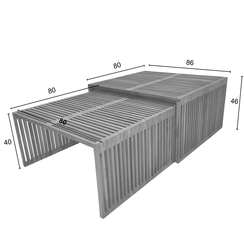 Комплект градинска маса Tinnie от тиково дърво в естествен нюанс - Image 8