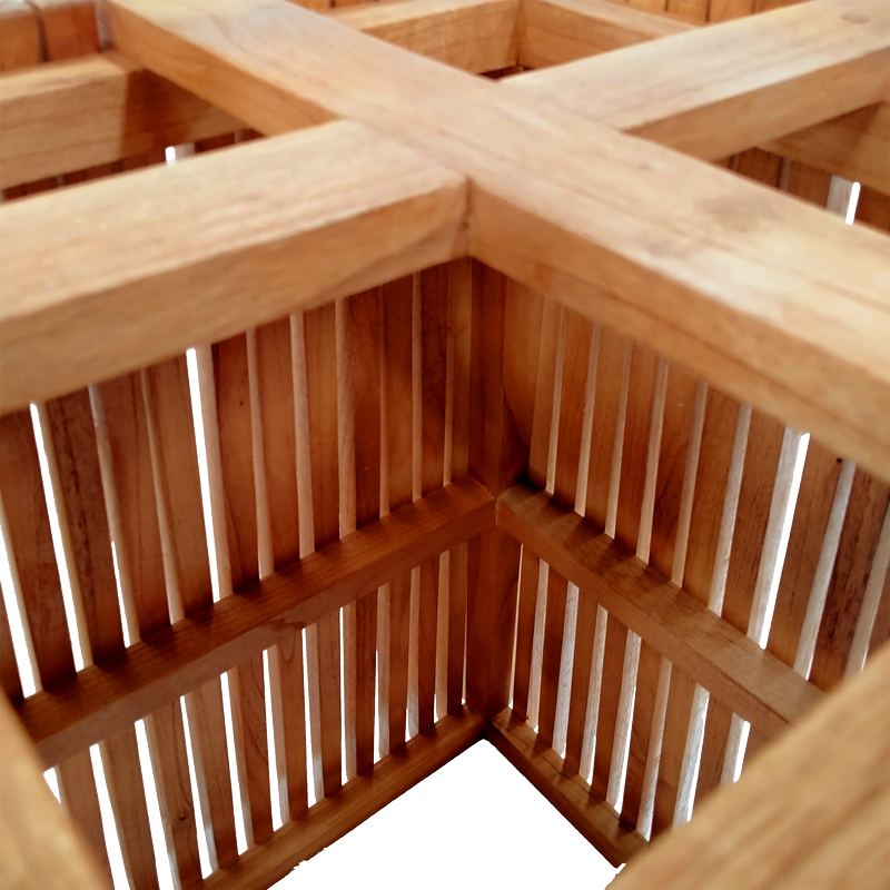 Основа за маса Darius mindi wood в естествен нюанс 60x60x75см - Image 4