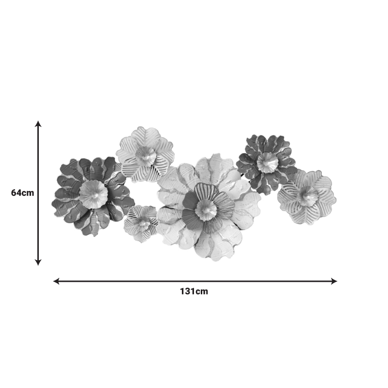 Метална декорация за стена Daisy в златисто-бял нюанс 131x64x9.5cm - Image 2