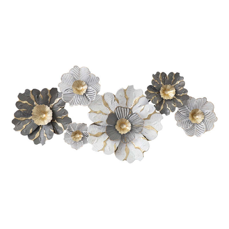 Метална декорация за стена Daisy в златисто-бял нюанс 131x64x9.5cm