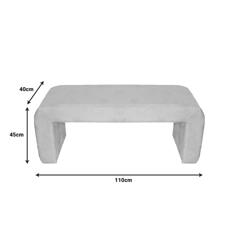 Табуретка Gagga кадифе от плат в зелен нюанс 110x40x45см - Image 2