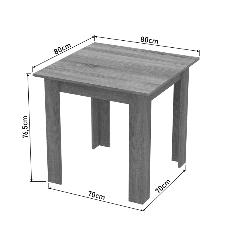 Маса Manka I в бял нюанс 80x80x77см - Image 4