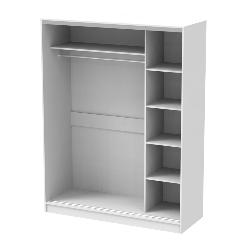 Двукрилен гардероб с огледало Korredor I в бял нюанс 160x60x220см - Image 2