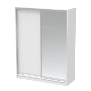 Двукрилен гардероб с огледало Korredor I в бял нюанс 160x60x220см
