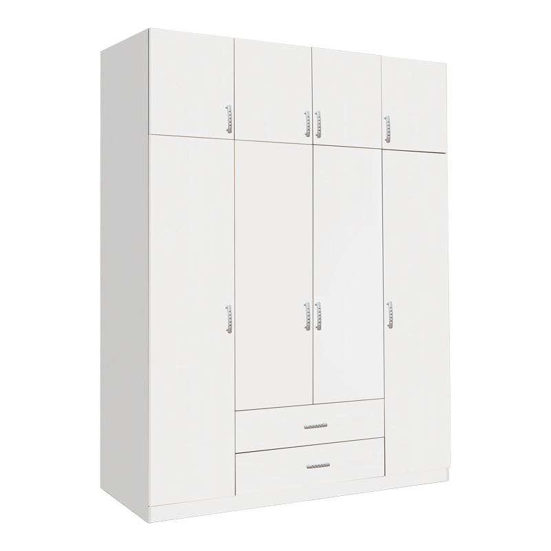 Четирикрилен гардероб с чекмеджета Royal в бял нюанс 200x58x230см