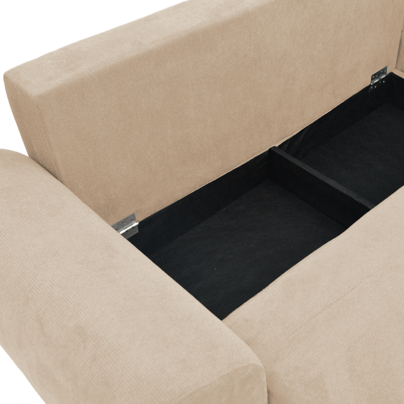 Триместен диван Settee с място за съхранение в бежов нюанс 286x204x93см - Image 6