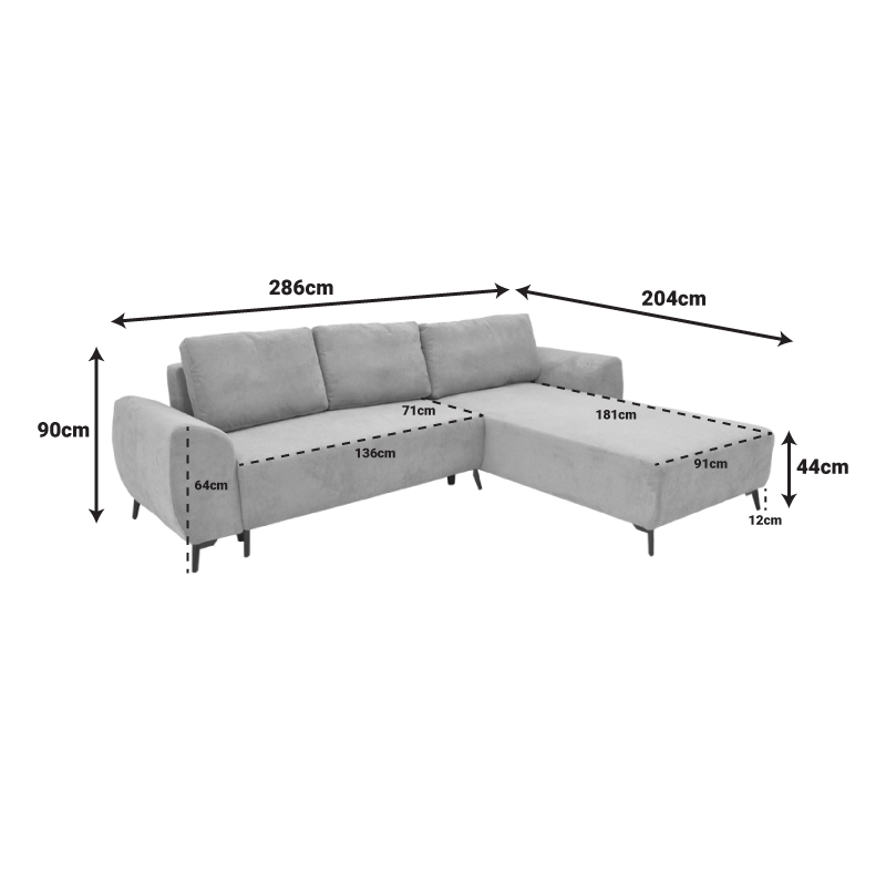 Триместен диван Settee с място за съхранение в бежов нюанс 286x204x93см - Image 9