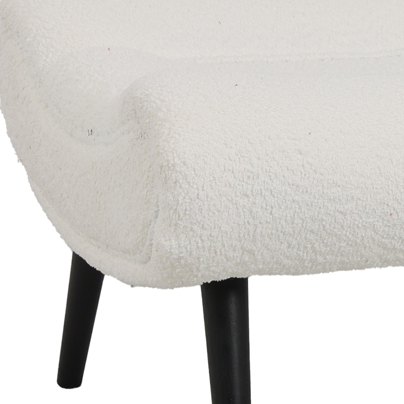 Табуретка за крака Silla букле плат в бял нюанс 68x58x40см - Image 5