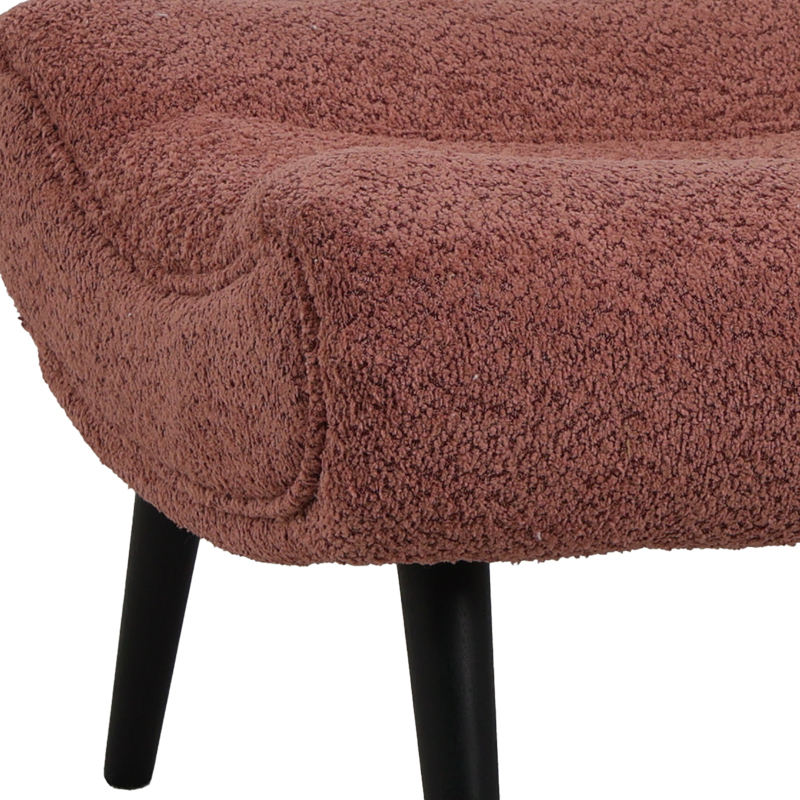 Табуретка за крака Silla букле плат в нюанс пепел от рози 68x58x40см - Image 2