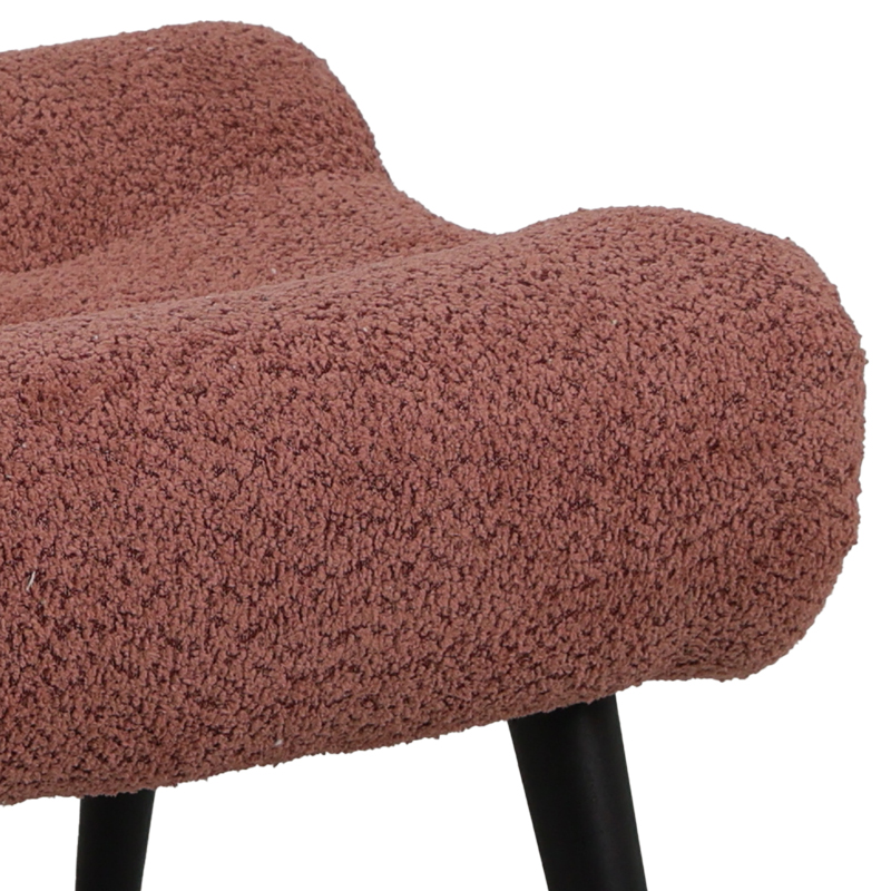 Табуретка за крака Silla букле плат в нюанс пепел от рози 68x58x40см - Image 3