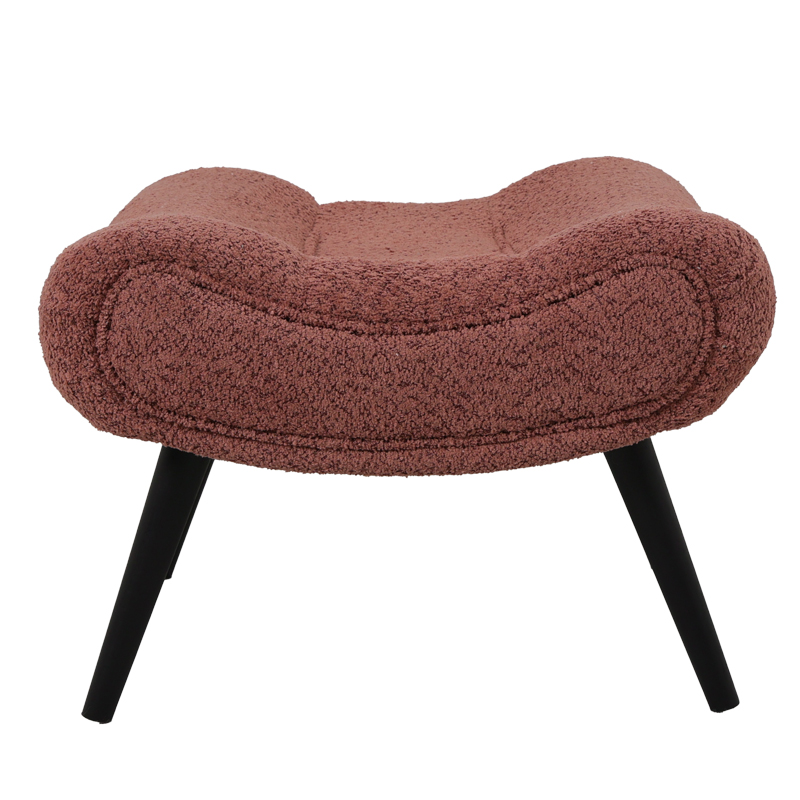 Табуретка за крака Silla букле плат в нюанс пепел от рози 68x58x40см - Image 4