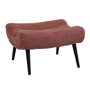 Табуретка за крака Silla букле плат в нюанс пепел от рози 68x58x40см