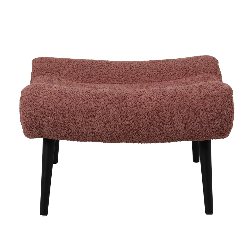 Табуретка за крака Silla букле плат в нюанс пепел от рози 68x58x40см - Image 5