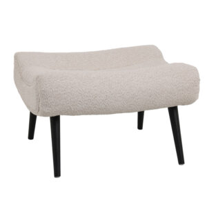 Табуретка за крака Silla букле плат в бежов нюанс 68x58x40см