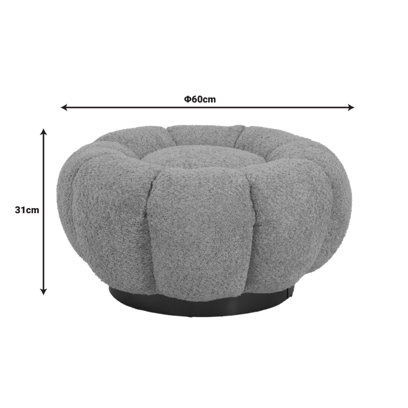 Табуретка Nester плат букле в сив нюанс Φ60x31см - Image 6
