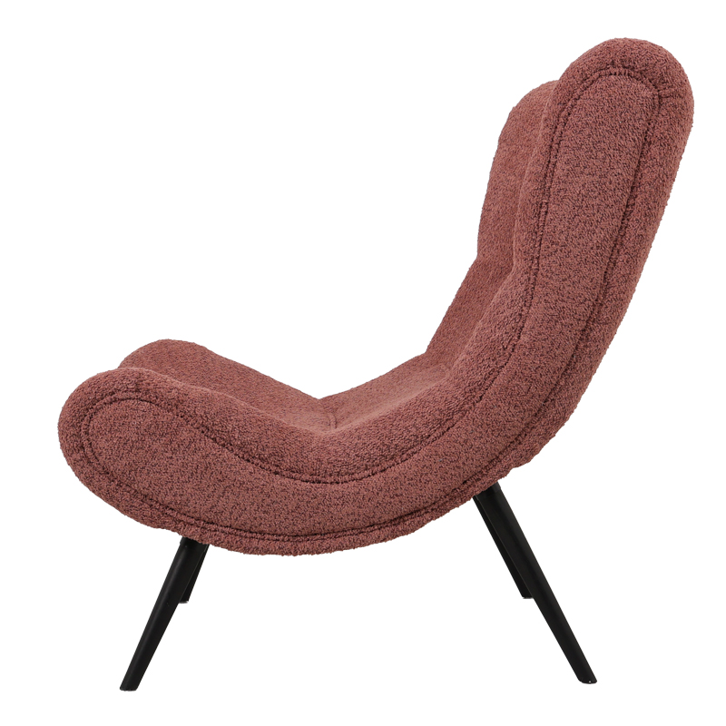 Кресло с табуретка Silla дамаска от букле в нюанс пепел от рози 97x80x100см - Image 3