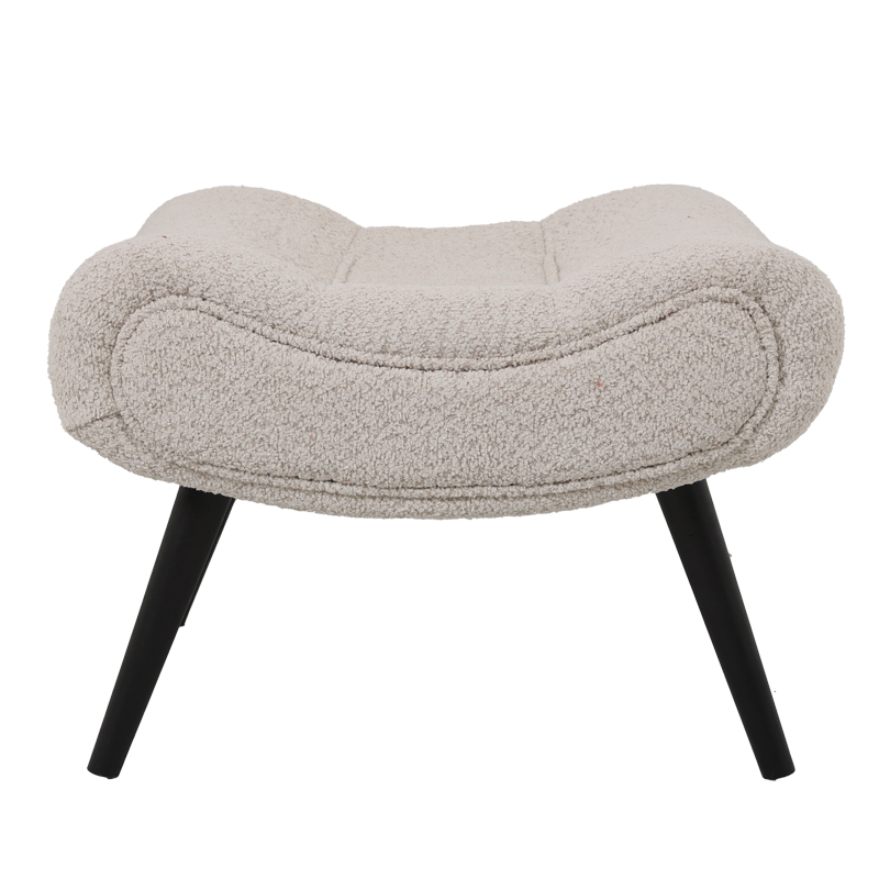 Фотьойл с табуретка Silla плат букле в бежов нюанс 97x80x100см - Image 7