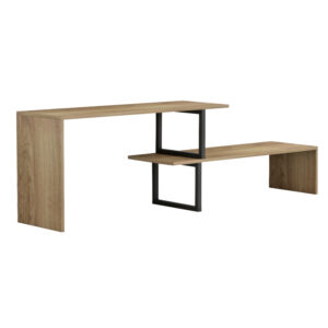 ТВ шкаф Lilant в цвят sonoma и черен метал 110-160x30x45 см