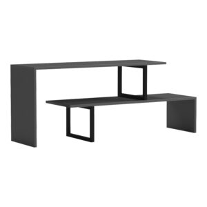 ТВ шкаф Lilant в сив нюанс и черен метал 110-160x30x45см