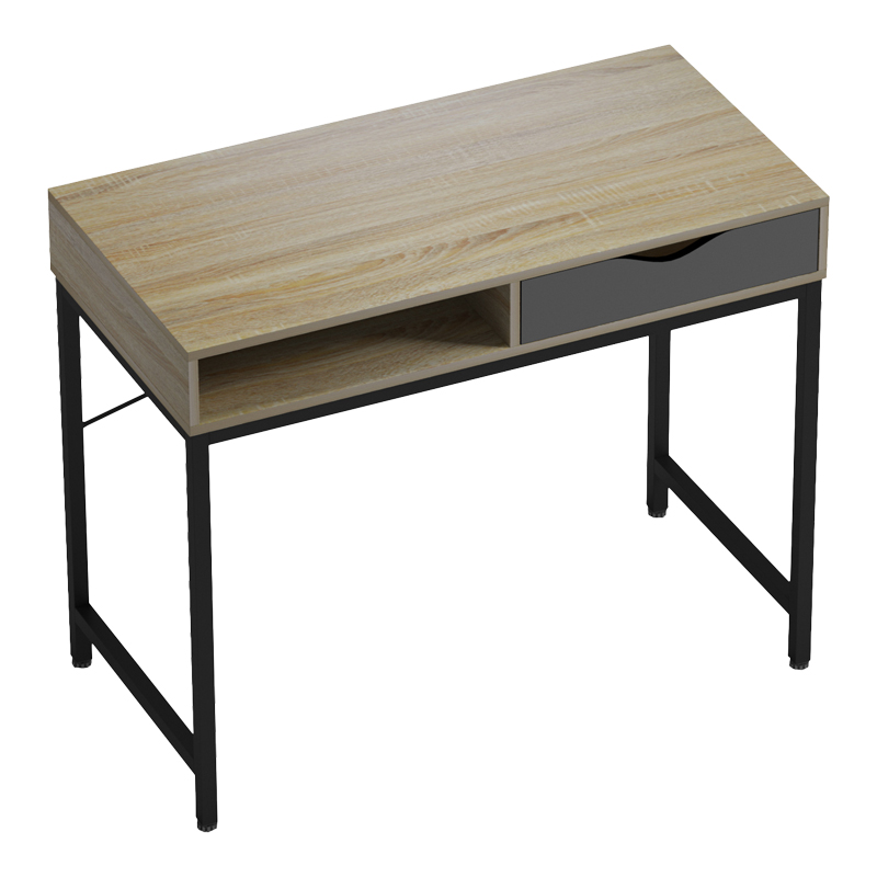 Работно бюро Kama в сонома-сив нюанс с черни метални крака 95x48x76см - Image 5