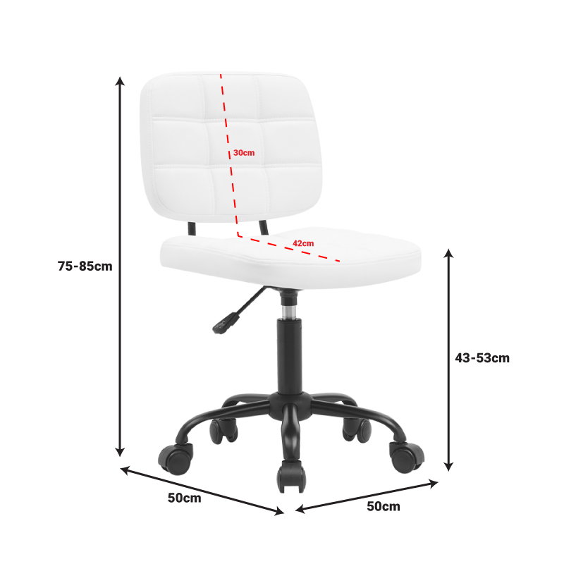 Офис стол Sedia в бял нюанс 50x50x75-85см - Image 8