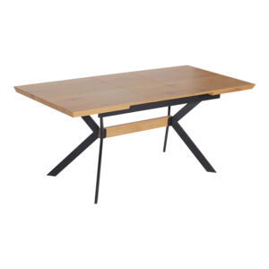 Маса Jessamy МДФ 43мм в естествен нюанс и черен метален крак 160/200x90x76см