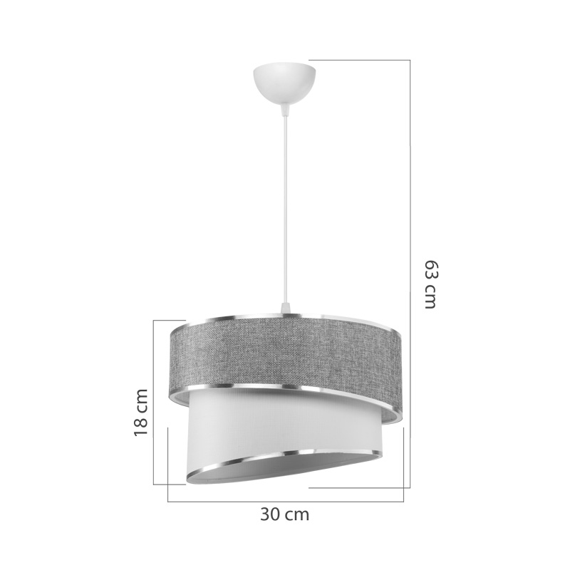 Полилей Loopy E27 пепел от рози-бяло Φ30x18cm - Image 4