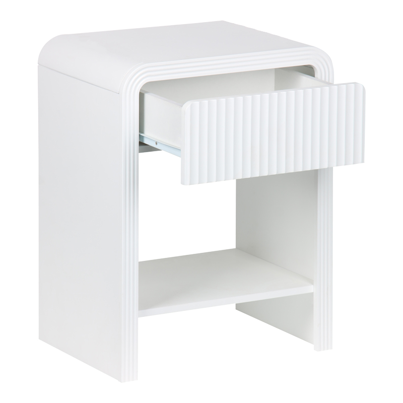 Нощно шкафче Zeplen MDF в бяло 40x30x53см - Image 3
