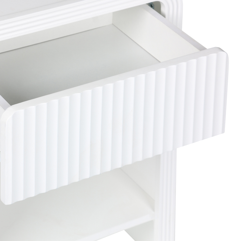 Нощно шкафче Zeplen MDF в бяло 40x30x53см - Image 5