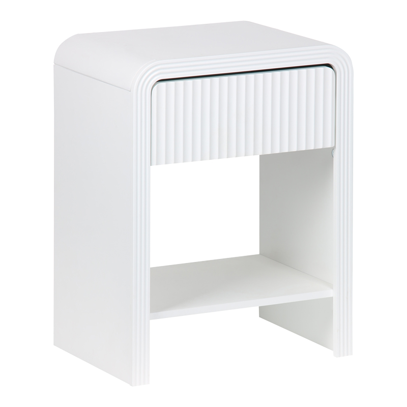 Нощно шкафче Zeplen MDF в бяло 40x30x53см