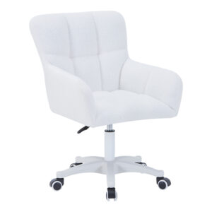 Офис стол Givole от бяла дамаска от букле 50x35x79см