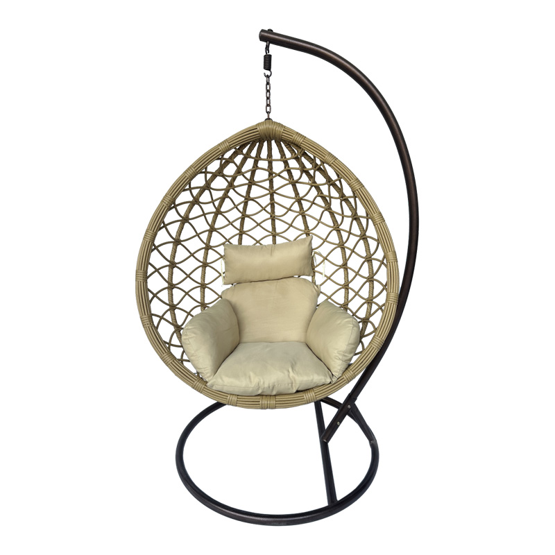 Люлка Nest с основа Lyere rattan в бежов нюанс 120x108x195cm - Image 2