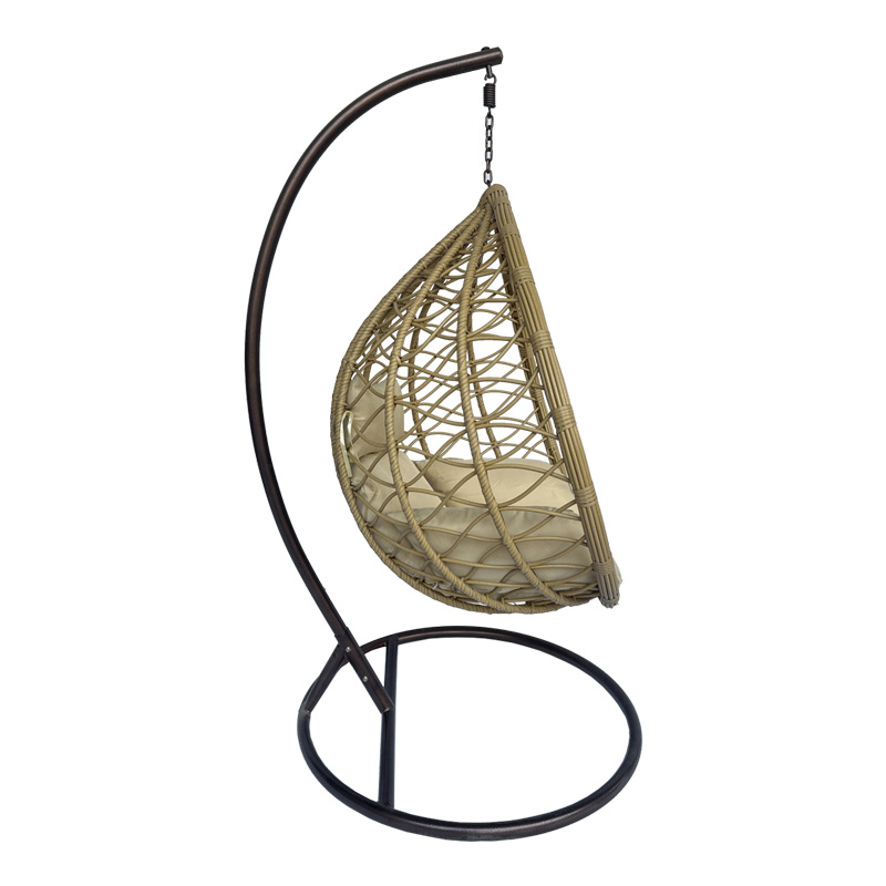 Люлка Nest с основа Lyere rattan в бежов нюанс 120x108x195cm - Image 3