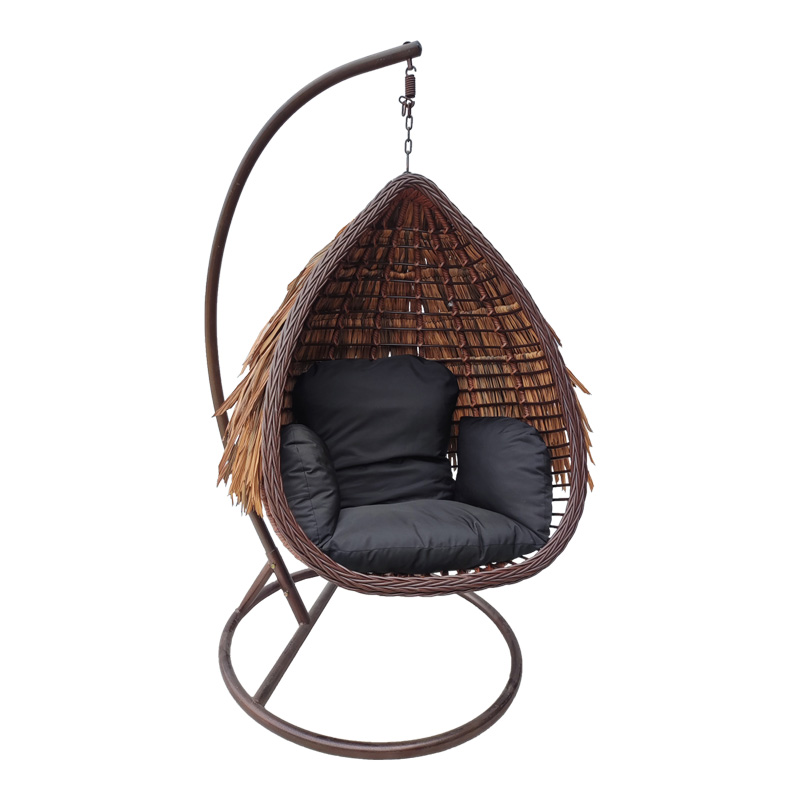 Люлка Nest с основа Varur кафяв метал - ратан в кафяв нюанс 120x105x195см - Image 2