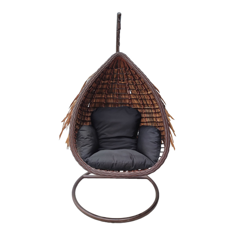 Люлка Nest с основа Varur кафяв метал - ратан в кафяв нюанс 120x105x195см