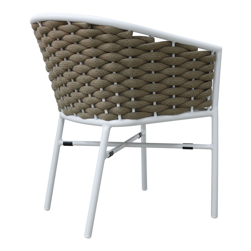 Градински стол Noevo бяло с бежово 57x62x77cm - Image 2