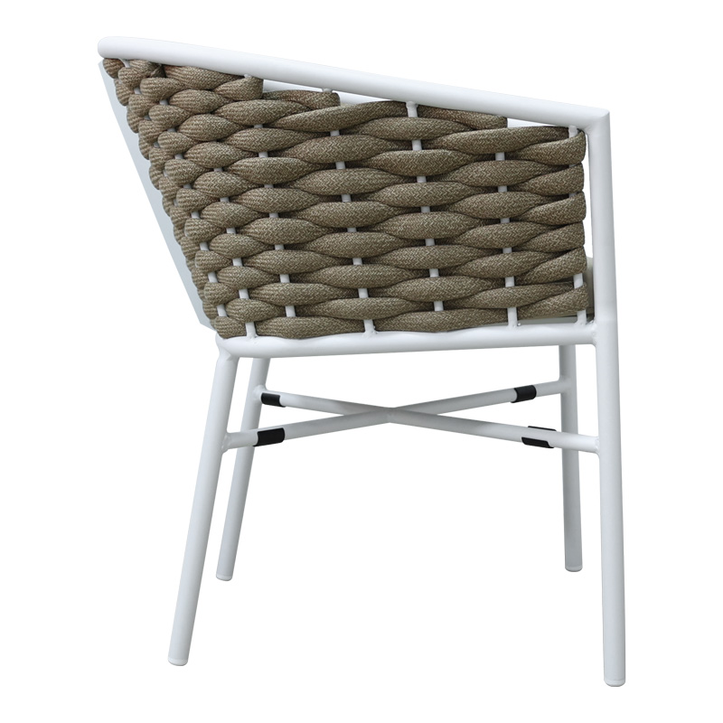 Градински стол Noevo бяло с бежово 57x62x77cm - Image 3