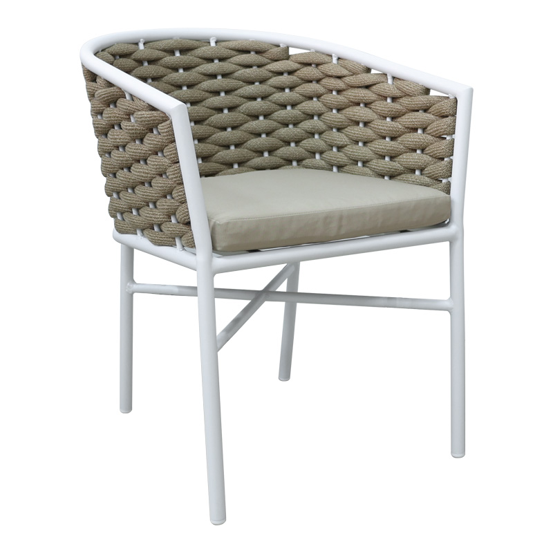 Градински стол Noevo бяло с бежово 57x62x77cm