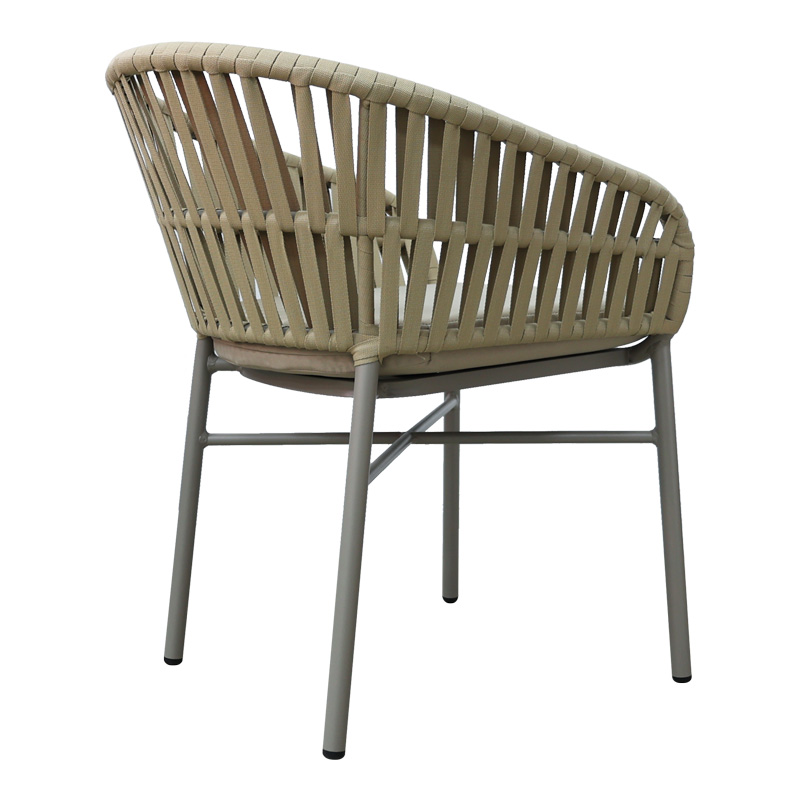 Градински стол Frama в бежов нюанс и възглавница 57x60x78cm - Image 2