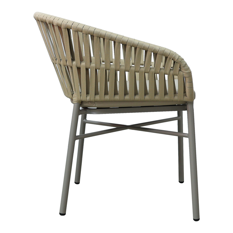 Градински стол Frama в бежов нюанс и възглавница 57x60x78cm - Image 3